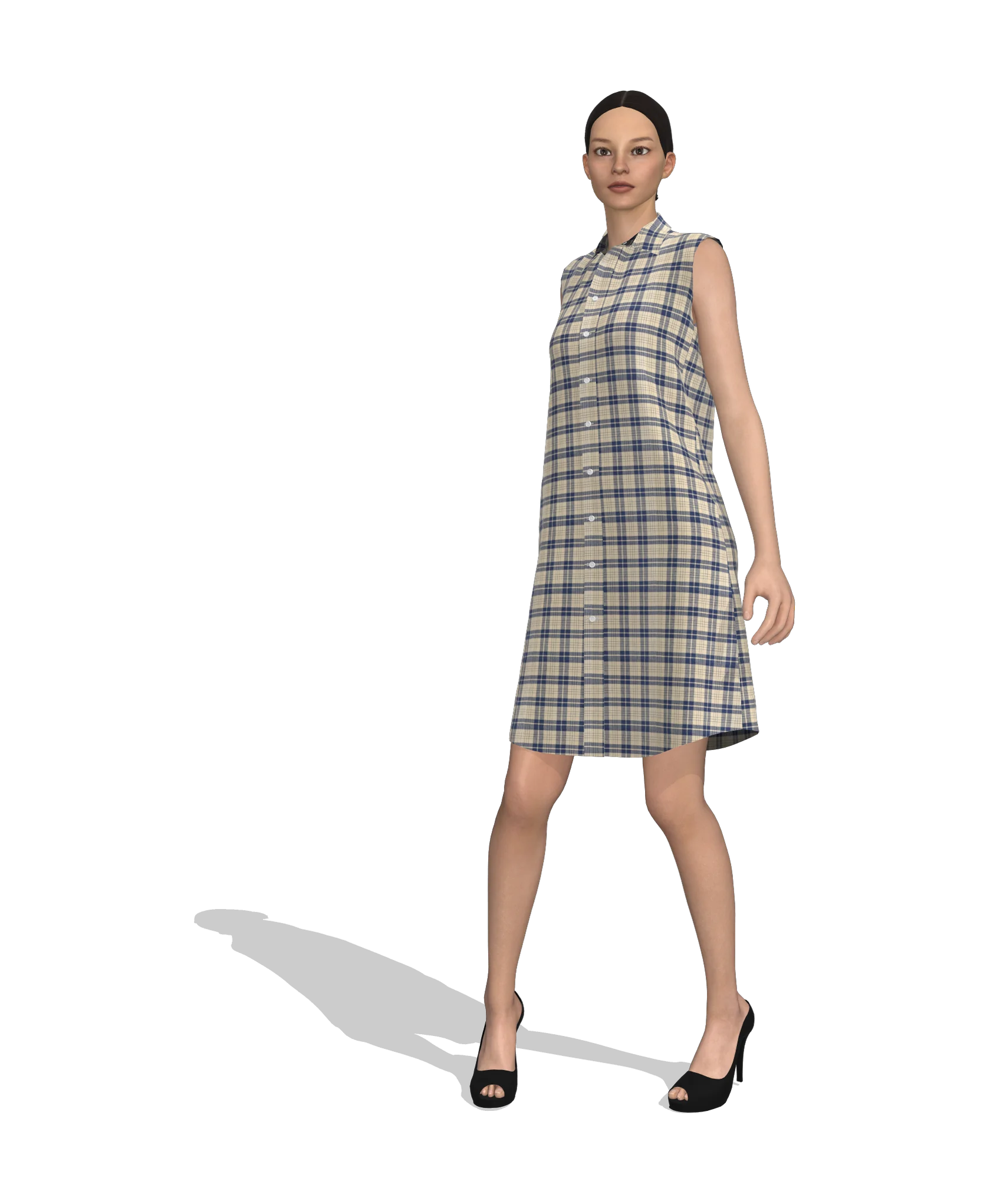 KDscion p32 sleeveless loose fit buttonup dress